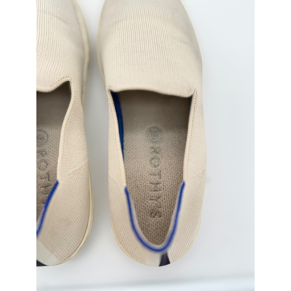 Rothys The Sneaker Sand Beige Slip On Knit Walking Shoes Womens 8.5 - Picture 3 of 5